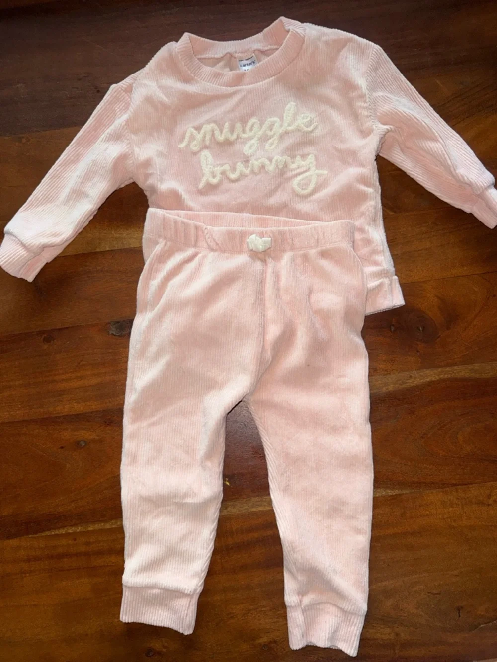 Carter's Pink 'Snuggle Bunny' Corduroy‎ Matching Set